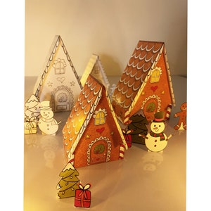 Gingerbread House Printable Paper Craft Activity, Printable House, Christmas Printable Craft For Kids, Paper House, Christmas Coloring House