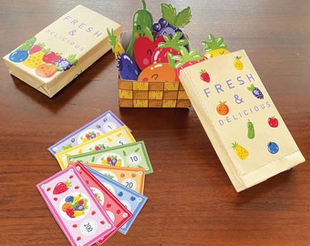 Manualidad imprimible de mercado agrícola: Manualidades infantiles con frutas y verduras (Descarga digital)