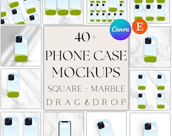 Maquetas de fundas de teléfono en Canva: Más de 40 plantillas para tienda Etsy (descarga digital)