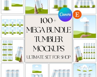 Tumbler Mockup Templates Bundle: 100+ Canva Mockups for Etsy (Digital Download)