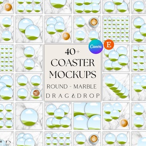 Round Coaster Mockup Templates: Canva Mockup Bundle (Digital Download)