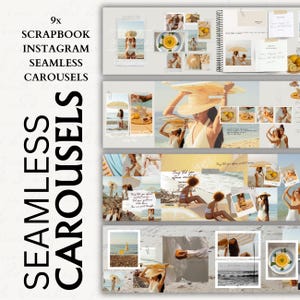 Modelo de carrossel para Instagram com scrapbook: 9 posts perfeitos no Canva (download em PDF)