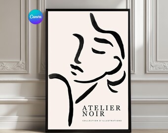 Black Frame Wall Art Mockup: Canva Editable Template (Digital Download)