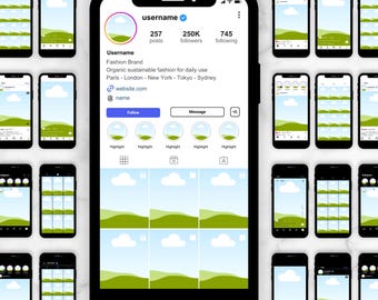 2025 Instagram Mockup Templates: Social Media Reels & Posts (Canva Editable, Digital Download)