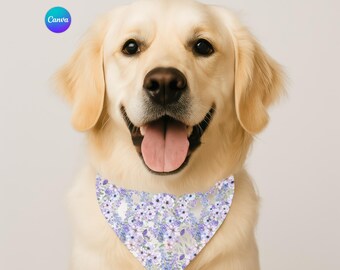 Dog Bandana Mockup Canva Template: Print On Demand (Digital Download)