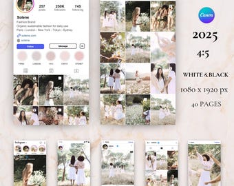 Instagram Mockup Templates 2025: Social Media Canva Mockups (Digital Download)