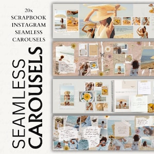 Modelos de carrossel para Instagram com scrapbook: 20 posts perfeitos no Canva (download em PDF)