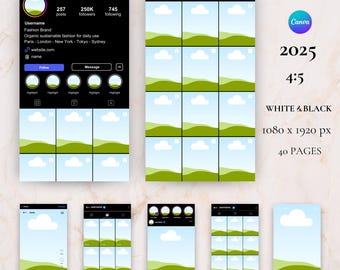 Instagram Mockup Templates: Black & White Social Media (2025 Canva Version)