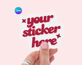 Hand Holding Sticker Mockup: Canva Custom Sticker Template (Digital Download)