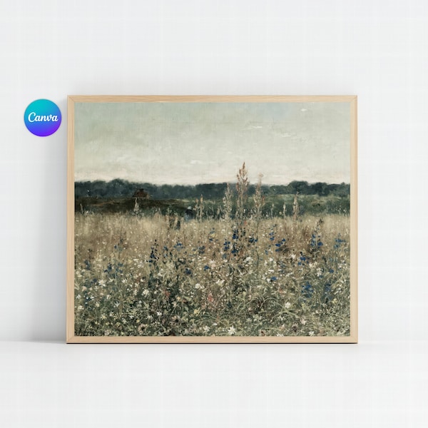 Pacchetto di mockup di arte murale modificabile: modello di cornice Canva (download digitale)