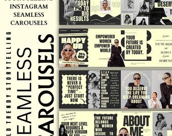 Trendy Instagram Carousel Templates: Bold Yellow Design (Canva PRO, Digital Download)
