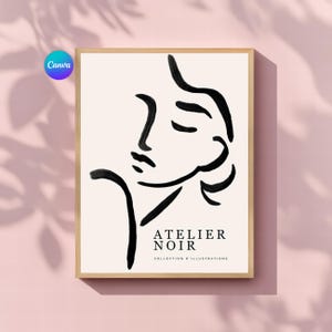 Maquette de cadre rose sur toile, lot de maquettes, maquette d'art mural sur toile modifiable, maquette d'art mural tendance, maquette d'affiche rose, cadre rose