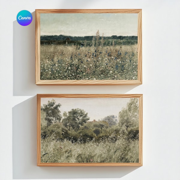 Pacchetto di mockup di arte murale: mockup di poster Canva modificabile (download digitale)