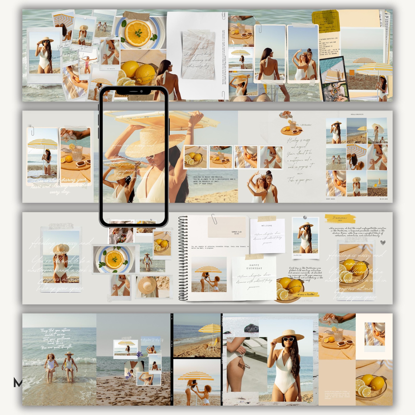 Scrapbook Instagram Carousel Templates: 20 Seamless Canva PRO Posts ...