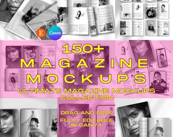 Pakiet ponad 150 makiet magazynów w formacie Canva: cyfrowy makiet produktu (do pobrania w formacie PDF)
