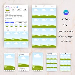 Instagram Mockup Templates 2025: Social Media Canva Mockups (Digital Download)