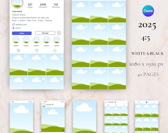 Instagram Mockup Templates 2025: Social Media Canva Mockups (Digital Download)
