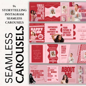 Trendy Instagram Carousel Templates: Bold Storytelling, Canva Editable (PDF Download)