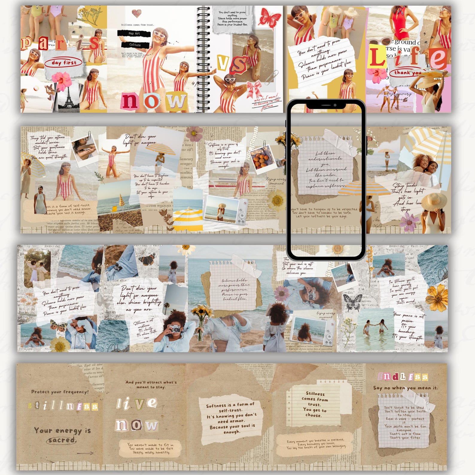 Scrapbook Instagram Carousel Templates: 20 Seamless Canva PRO Posts ...