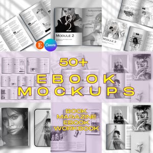 50+ Canva Ebook Mockup Templates: Magazine & Workbook Bundle (Digital Download)