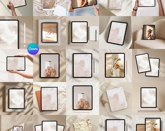 100 Tablet & Digital Planner Mockup Bundle: Canva Templates (Digital Download)