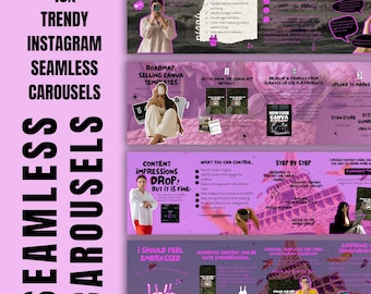 Trendy Instagram Carousel Templates: Green Social Media Posts (Canva PRO, PDF File)