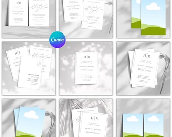 Canva Invitation Mockup Bundle: Double-Sided Card Templates (Digital Download)