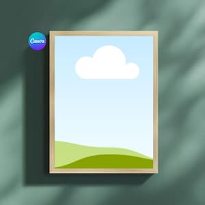 Green Wall art mockup Canva, Trendy Wall art mockup canva editable, Minimalist wall art mockup, Colourful Mockups, Wall art size guide