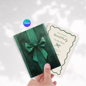 5 Hand halten Einladungs-Mockups, Doppelseitiges Einladungs-Mockup, Canva Einladung Mockup Bundle, Ästhetisches Doppel-Visitenkarte-Mockup