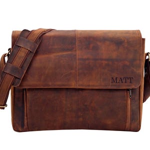Custom Leather Messenger Bag | Full Grain Office Briefcase Men | Laptop Shoulder Satchel | Gift for Him | Handmade Work Bag