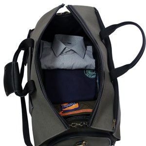 Custom Canvas Garment Bag | Waterproof Weekend Duffle with Shoe Pouch | Travel Carry-On for Men | Groomsmen Gift | Gift for Him