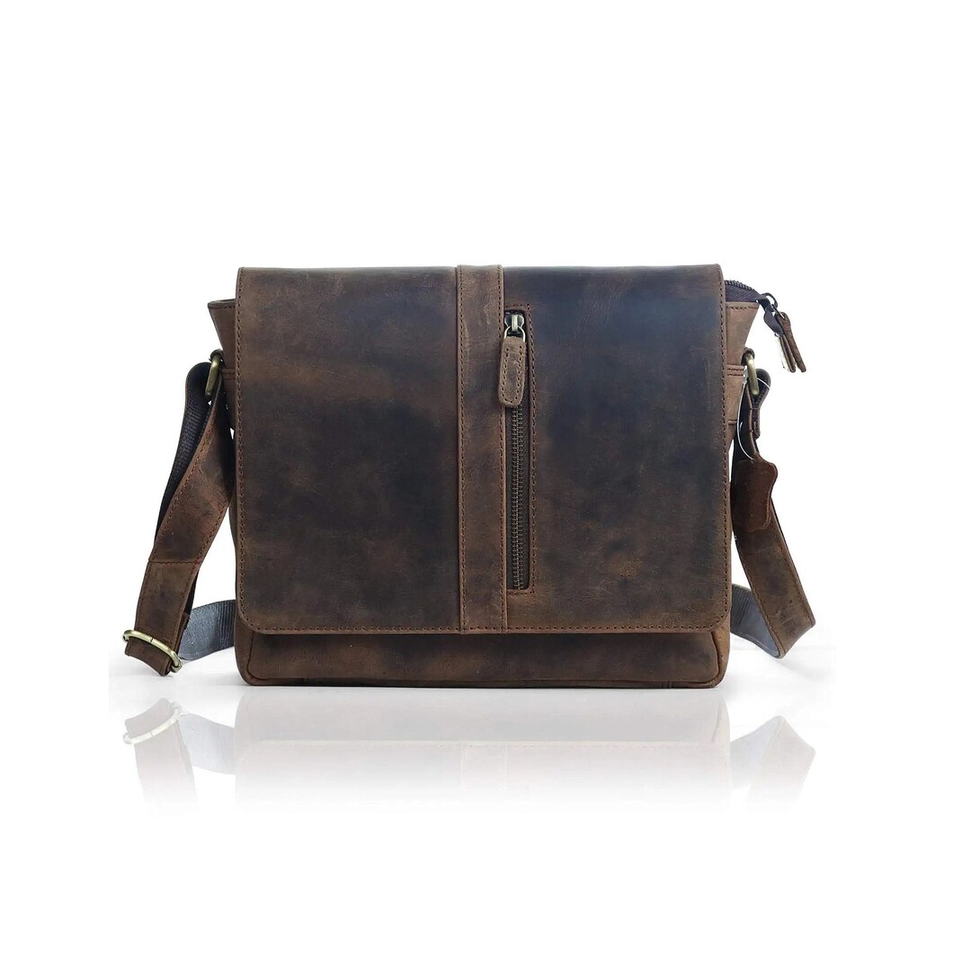 Genuine Leather Messenger Bag College Bag Laptop Bag Shoulder Bag for
