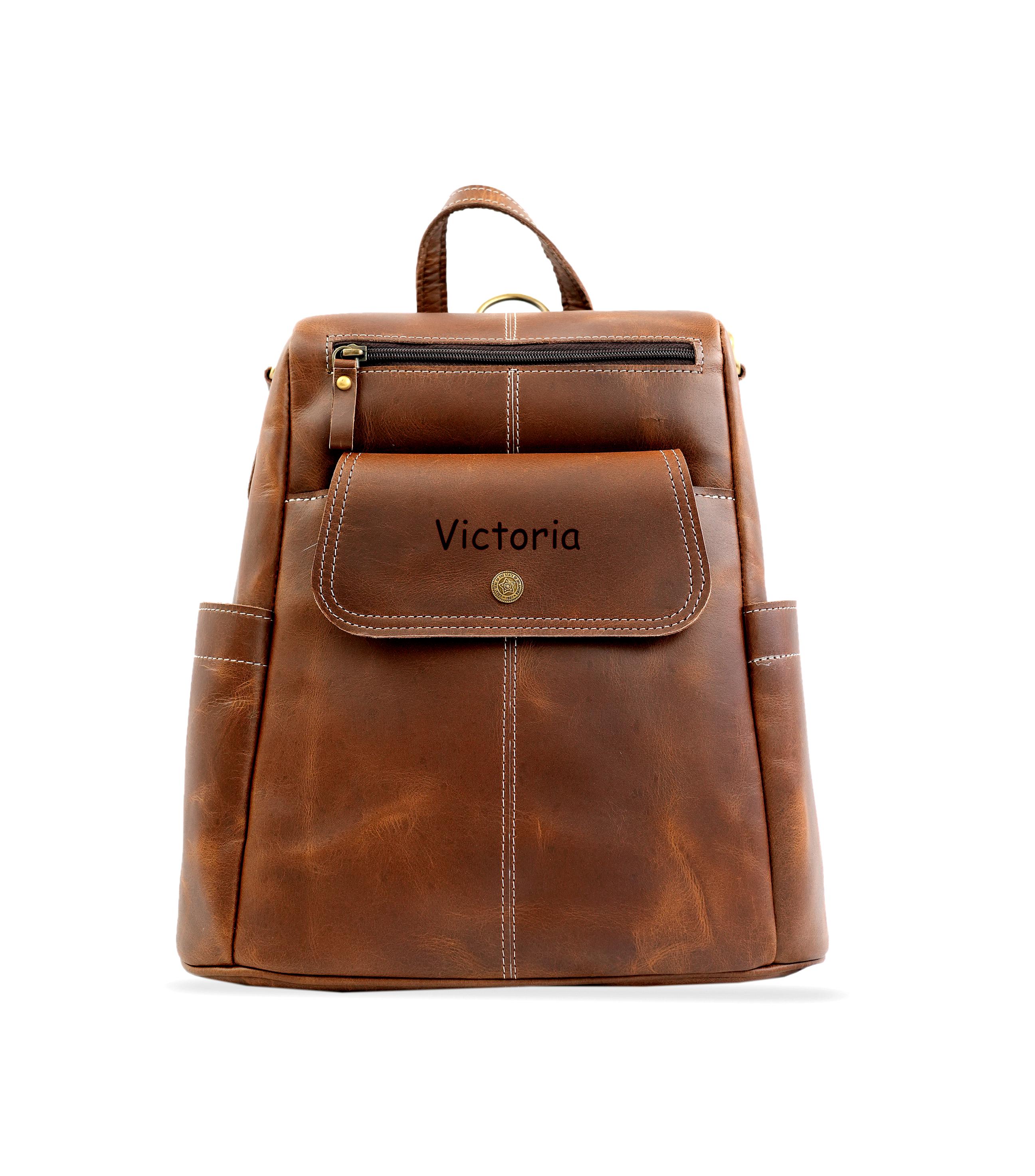 Genuine Leather Backpack Women Men Vintage Woven Travel Daypack with YKK Zipper Polare Vintage Full Grain Leather Rucksack Backpack Casual  main image 2