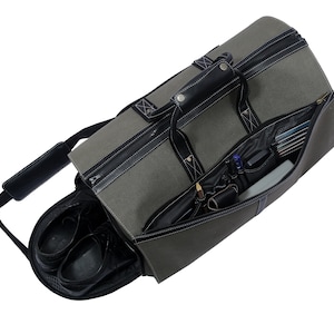 Bolsa de lona personalizada | Bolsa de viagem masculina com compartimento para sapatos | Bolsa de viagem para padrinhos, escritório, casamento, presente para pernoite