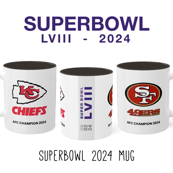 Superbowl 2024 Custom NFL Mug, San Francisco 49ers, Kansas City Chiefs, Chiefs mug, 49ers mug