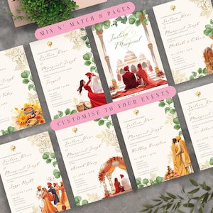 Sikh Wedding Invitation Punjabi Card Sikh Indian Wedding Invitation Illustration Sikh Digital Invitation Punjabi Wedding Couple Graphi Canva