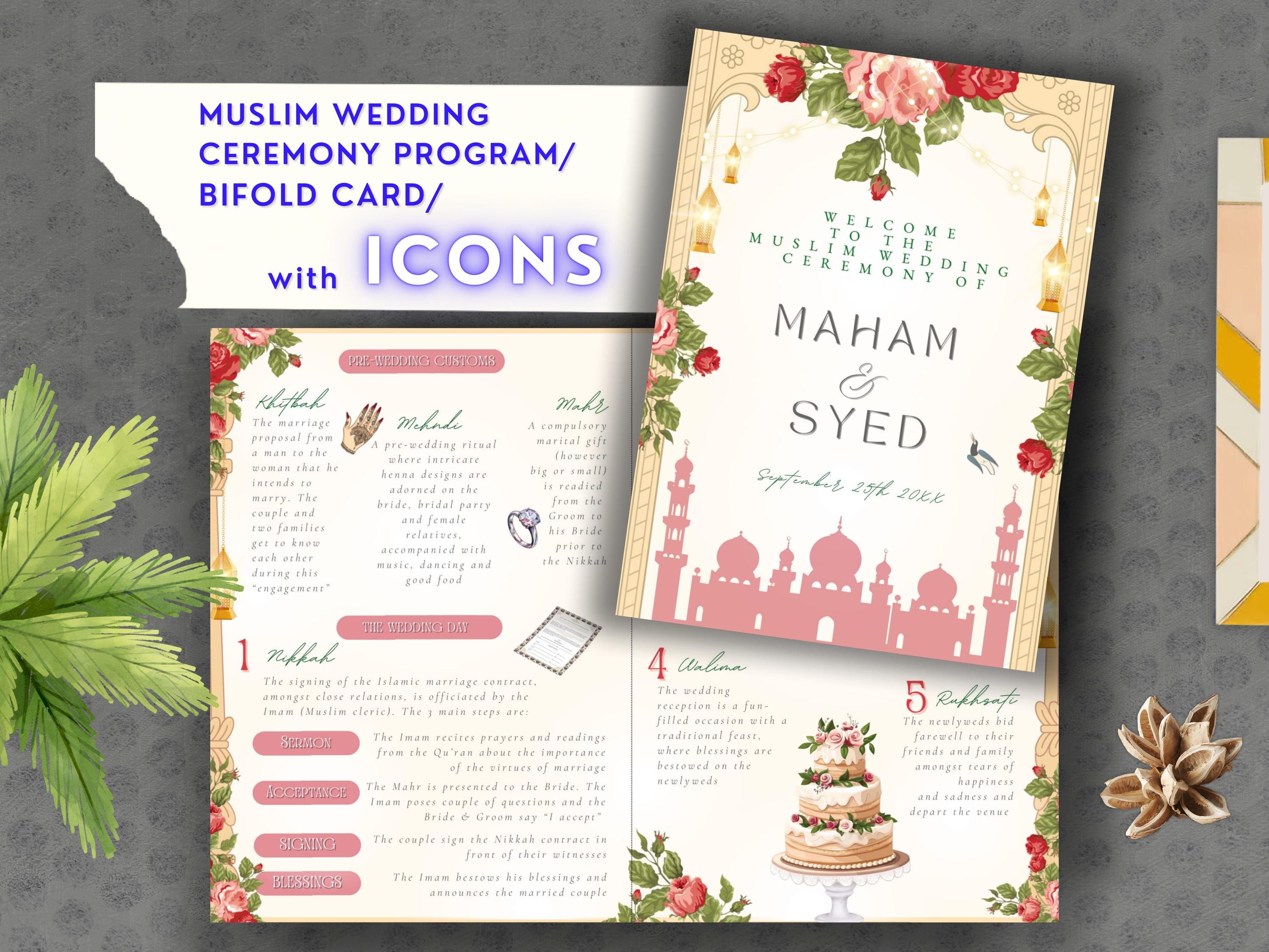 Muslims Program Design Muslim Wedding Program Guide Ceremony Islamic Wedding Program Muslim ...