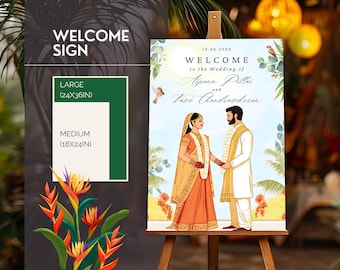 Tamil Welcome Sign South Indian Wedding Welcome Sign Indian Wedding Indian Wedding Deco Poster Welcome Board Ceremony Desi Template Canva