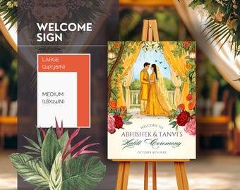 Haldi Welcome Sign Mehendi Indian Wedding Welcome Sign Sangeet Indian Wedding Deco Desi Indian Poster Welcome Board Ceremony Template Canva