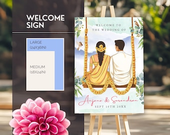 Tamil Welcome Sign South Indian Wedding Welcome Sign Indian Wedding Indian Wedding Deco Poster Welcome Board Ceremony Desi Template Canva