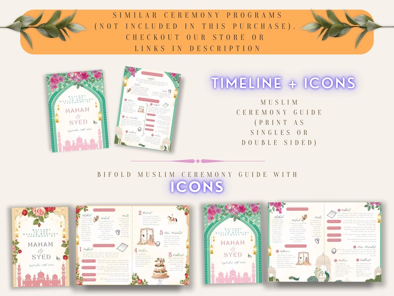 Muslim Wedding Program Guide Ceremony Islamic Wedding Program Muslim ...