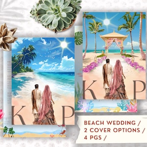 Beach Wedding Indian Invitation Illustration Hindu Digital Invitation Hindu Wedding Couple Indian Graphic Shaadi Digital Desi Template Canva