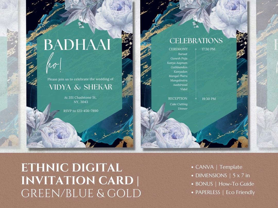 Indian Wedding Invitation Indian Digital Invitation Card Hindu Etsy Canada