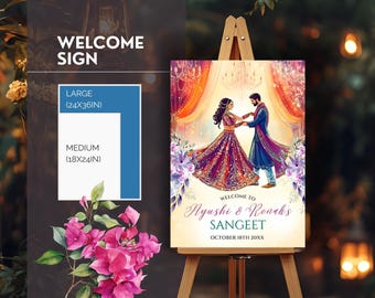 Sangeet Welcome Sign Indian Wedding Welcome Sign Sikh Punjabi Wedding Desi Wedding Deco Poster Welcome Board Ceremony Desi Template Canva