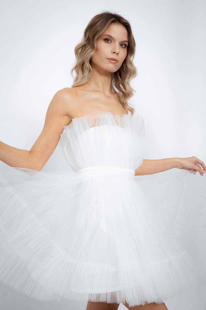 FineDressStudio – Short Tulle Wedding Dress Robes de mariée courtes
