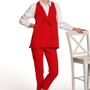 Power Suit for Women// Two piece Party Suit Set// Pants and a Vest Suit// Wedding Suit image 7