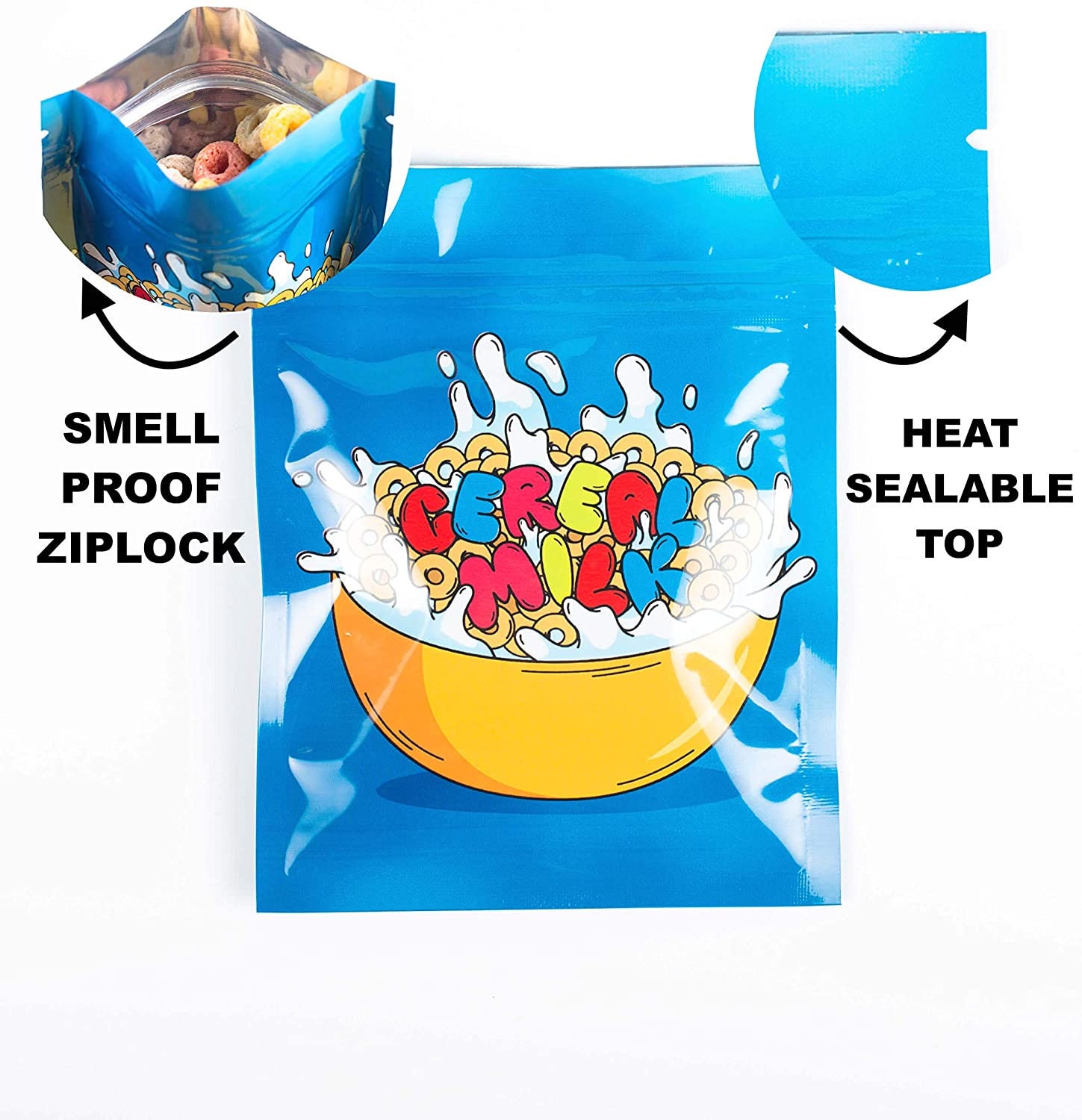 50 Pack Mylar Bags 4x5 Inches 7 Grams Cereal Milk Design Etsy