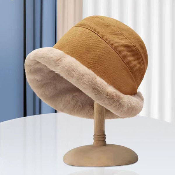 Winter foldable hat,Warm sun hat,hiking hat, Women cotton ear caps,Hippie Hat,Fuzzy hat,Furry fleece fuzzy bucket hat,Fisherman's hat