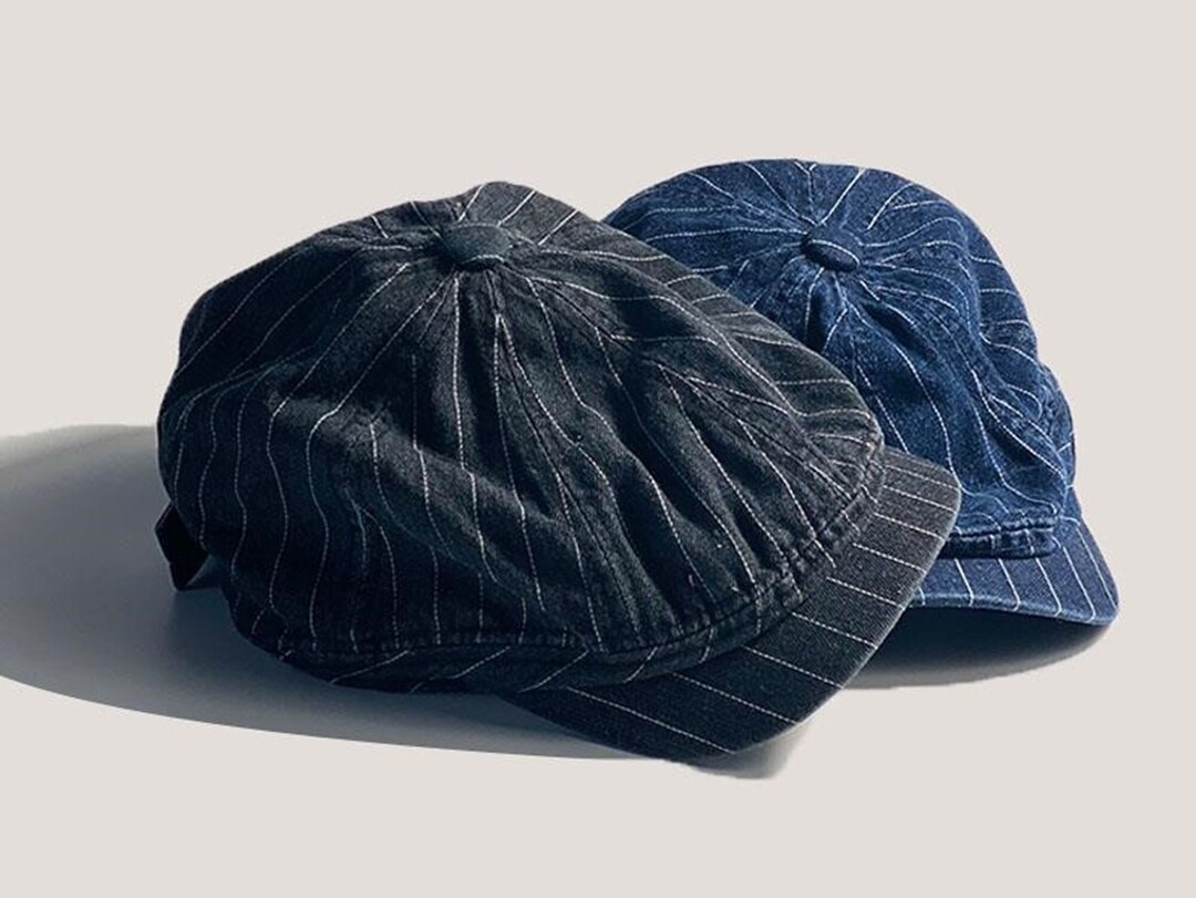 Newsboy Summer Cap,vintage Striped Newspaper Hat,unisex Catton Summer