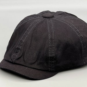 Bonnet fidder, casquette plate homme d'été, gavroche vintage, casquette d'été en coton, chapeau boulanger garçon, chapeaux de peintre, chapeau de messager, chapeau de garçons d'honneur Noir